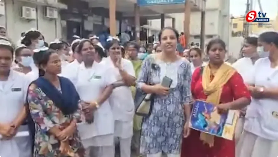Tension prevailed at the Nalgonda Government Hospital
